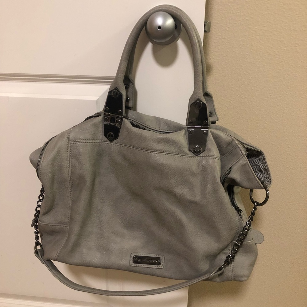 Steve Madden Gray Satchel hand bag gunmetal